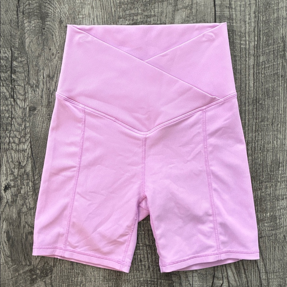 Wilo The Label V Waist Ribbed Bike Short ✧ Lilac ✧ Size XS